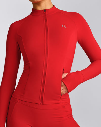 UnifiedMove™ Jacket with Reflective Logo | Muscle Mommy Red