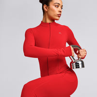 UnifiedMove™ Jacket with Reflective Logo | Muscle Mommy Red