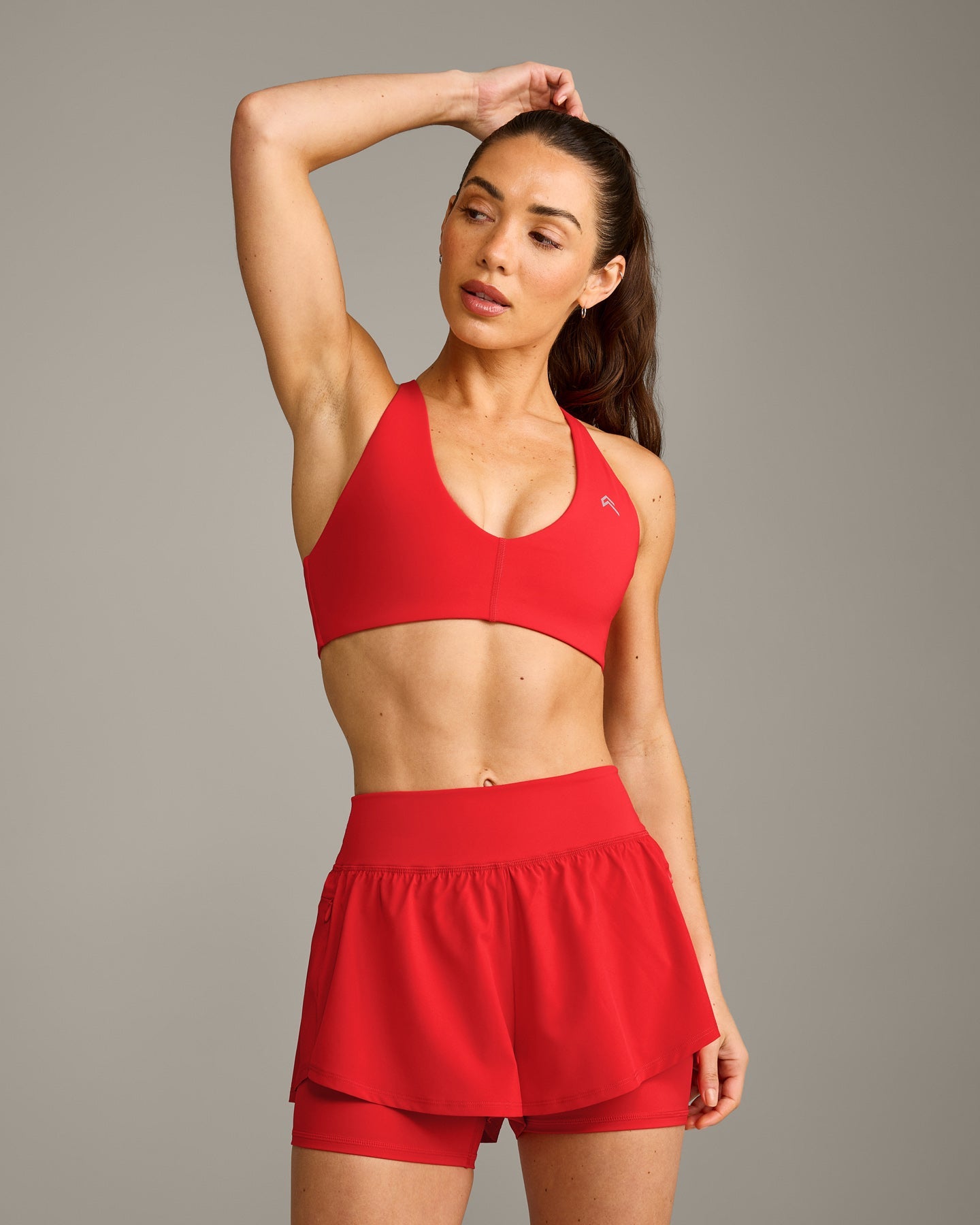 UnifiedMove™ Micro Bralette with Reflective Logo | Muscle Mommy Red
