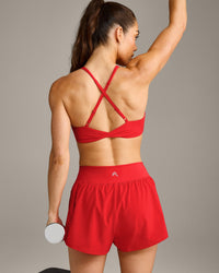 UnifiedMove™ Micro Bralette with Reflective Logo | Muscle Mommy Red