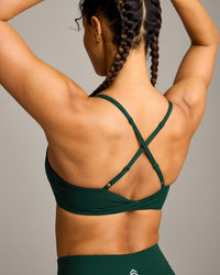 UnifiedMove Micro Bralette with Reflective Logo | Racing Green