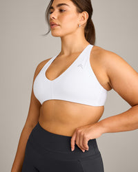 UnifiedMove Micro Bralette with Reflective Logo | White