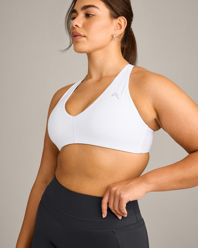 UnifiedMove Micro Bralette with Reflective Logo | White