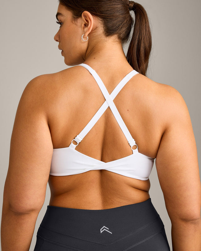 UnifiedMove Micro Bralette with Reflective Logo | White