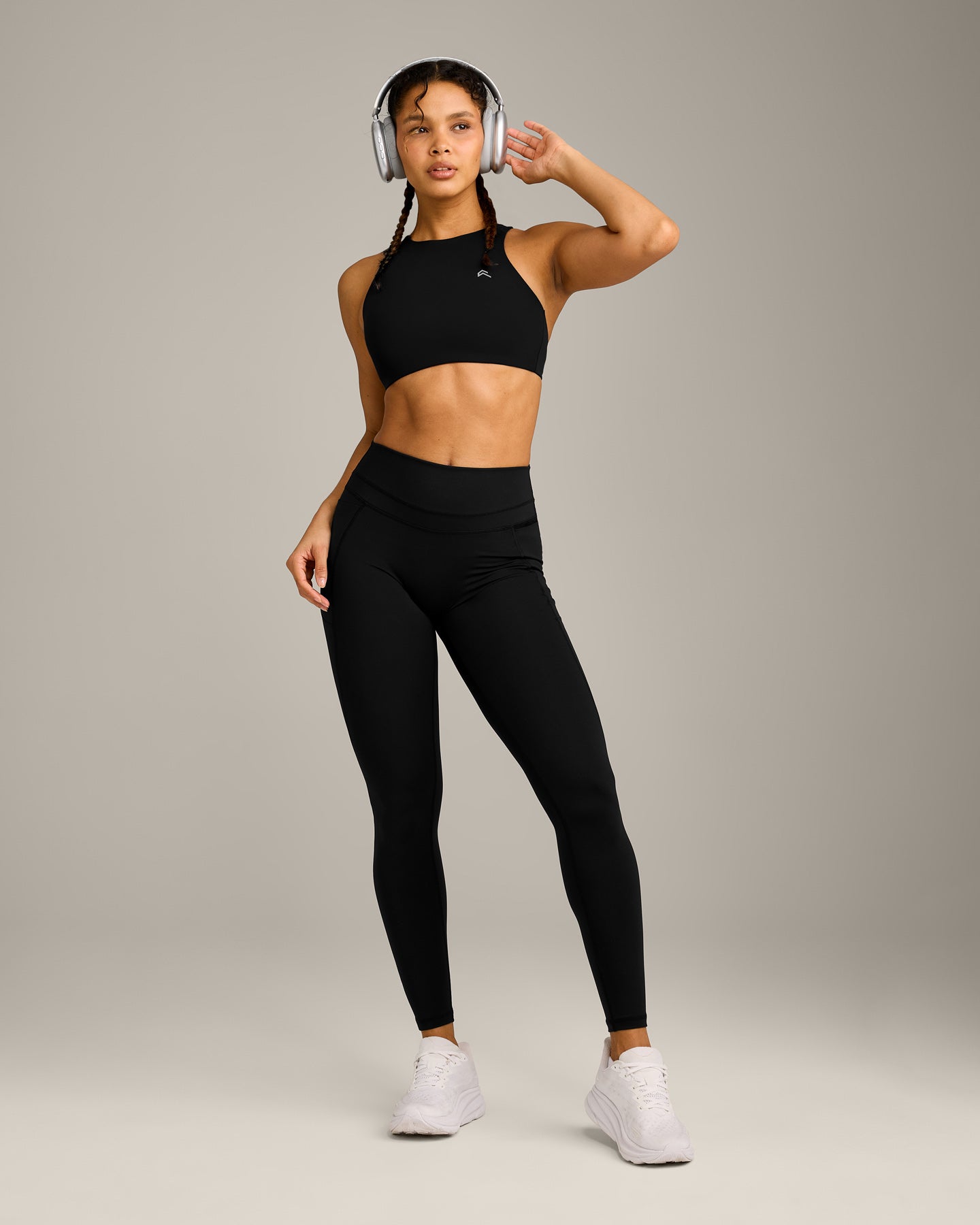 UnifiedMove High Waisted Pocket Leggings with Reflective Logo | Black