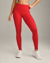 UnifiedMove™ Pocket Leggings with Bonding with Reflective Logo | Muscle Mommy Red