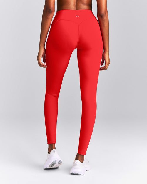 UnifiedMove™ High Waisted Pocket Leggings with Bonding | Muscle Mommy Red