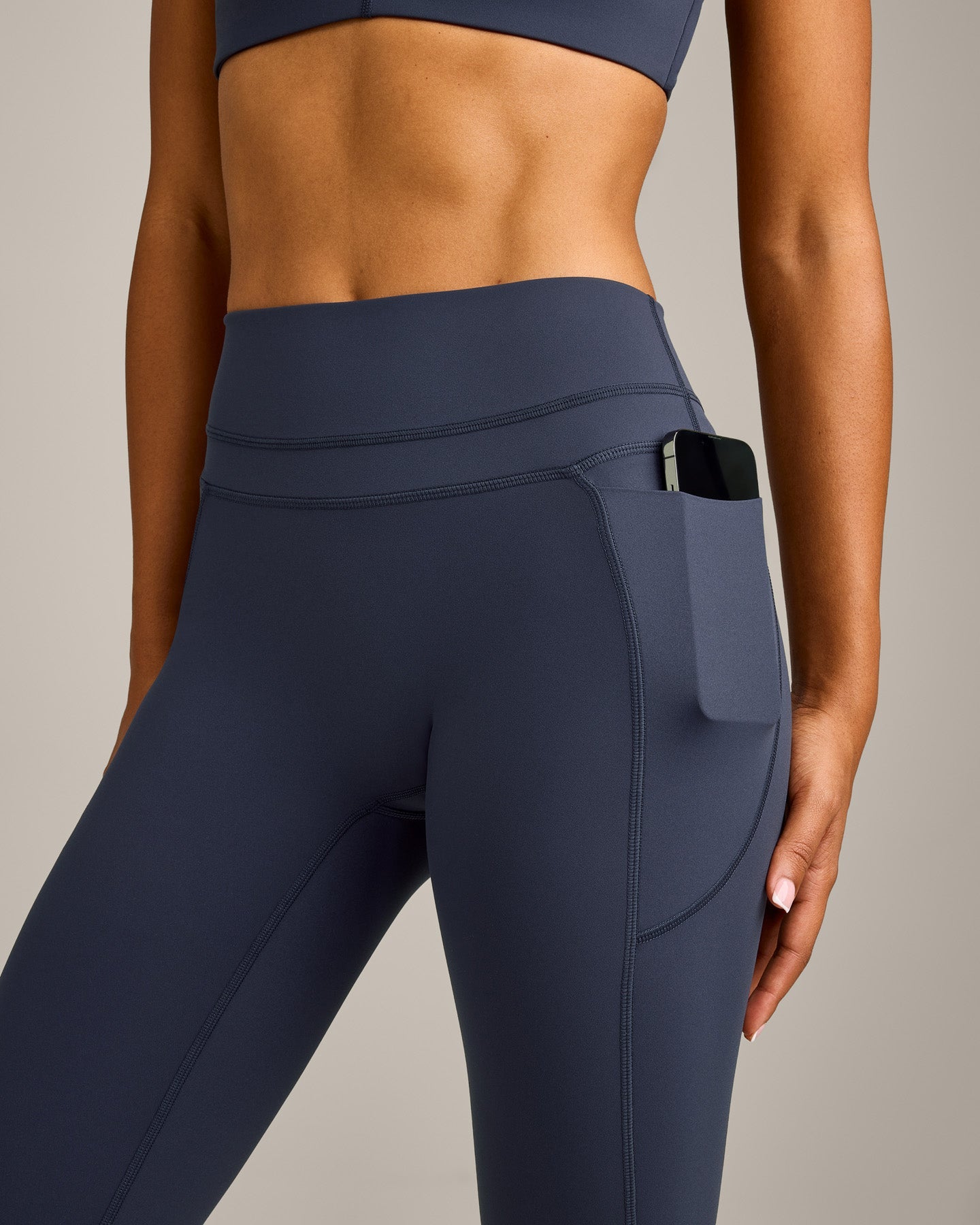 UnifiedMove High Waisted Pocket Leggings with Reflective Logo | True Blue