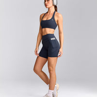 UnifiedMove™ High Waisted Pocket Shorts 6" with Reflective Logo | True Blue