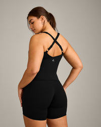 UnifiedMove™ V Neck Cross Back Vest with Reflective Logo | Black