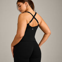 UnifiedMove™ V Neck Cross Back Vest with Reflective Logo | Black