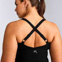 UnifiedMove™ V Neck Cross Back Vest with Reflective Logo | Black