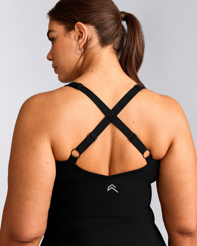 UnifiedMove™ V Neck Cross Back Vest with Reflective Logo | Black