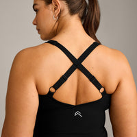 UnifiedMove™ V Neck Cross Back Vest with Reflective Logo | Black