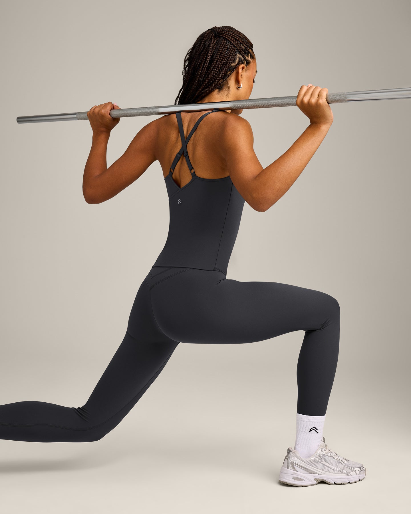 UnifiedMove V Neck Cross Back Vest with Reflective Logo | Coal