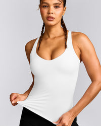 UnifiedMove™ V Neck Cross Back Vest with Reflective Logo | White