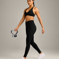 UnifiedMove Wrap Leggings with Reflective Logo | Black