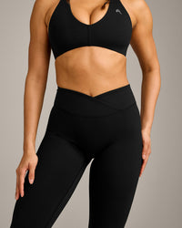 UnifiedMove Wrap Leggings with Reflective Logo | Black