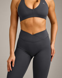 UnifiedMove Wrap Leggings with Reflective Logo | Coal