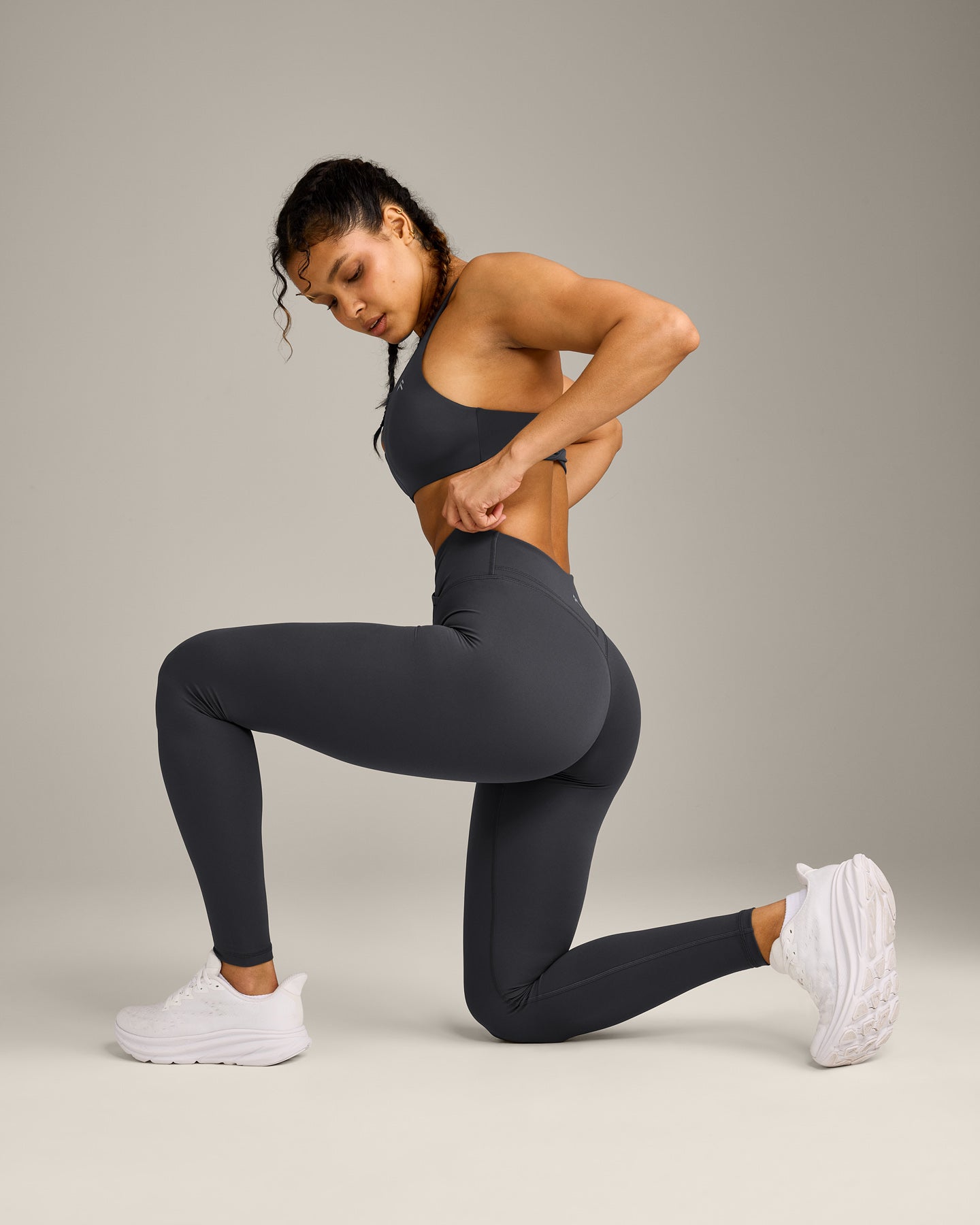 UnifiedMove Wrap Leggings with Reflective Logo | Coal