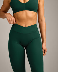UnifiedMove Wrap Leggings with Reflective Logo | Racing Green