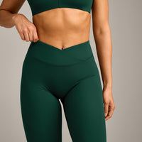 UnifiedMove Wrap Leggings with Reflective Logo | Racing Green