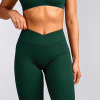 UnifiedMove™ Wrap Leggings with Reflective Logo | Racing Green