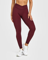 Unified Wrap Leggings White Logo | Rosewood