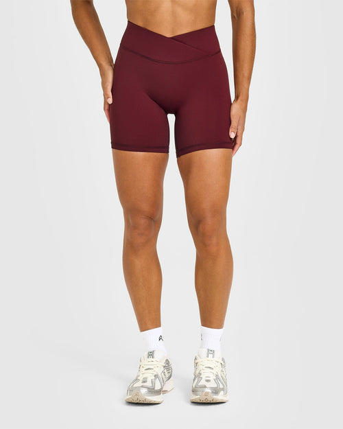 UnifiedMove™ Wrap Shorts White Logo 6" | Rosewood