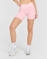 EnhanceLift™ Seamless Shorts with White Logo | Cherry Blossom Pink