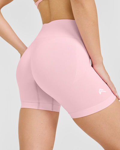 EnhanceLift™ Seamless Shorts with White Logo | Cherry Blossom Pink