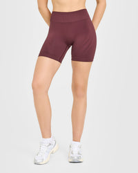 EnhanceLift™ Seamless Shorts with White Logo | Velvet Mocha
