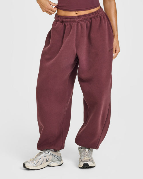 Oner Modal Foundations Oversized Cuffed Joggers with Oner Embroidery | Washed Velvet Mocha