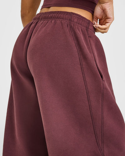 Foundations Oversized Cuffed Joggers with Oner Embroidery | Washed Velvet Mocha