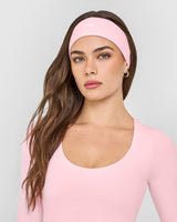 SoftMotion™ Headband with White Logo | Cherry Blossom Pink