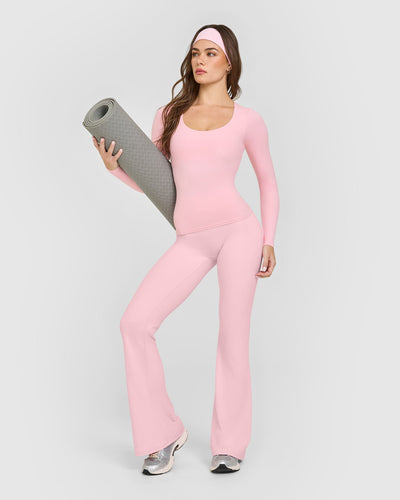 SoftMotion™ Flared Bottoms with White Logo | Cherry Blossom Pink