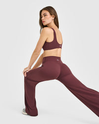 SoftMotion™ Straight Leg Bottoms with White Logo | Velvet Mocha