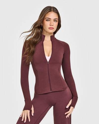 SoftMotion™ Jacket with White Logo | Velvet Mocha