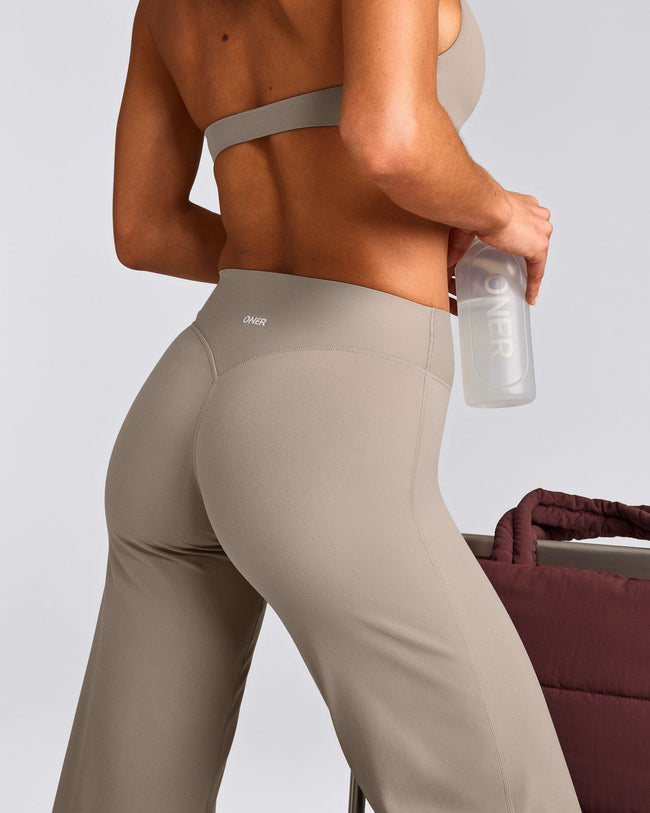 SoftMotion™ Straight Leg Bottoms with White Logo | Warm Sand