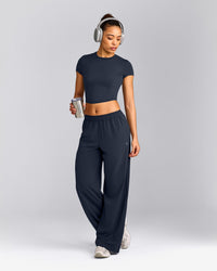 AirMove™ Straight Leg Pants with Reflective Logo | True Blue