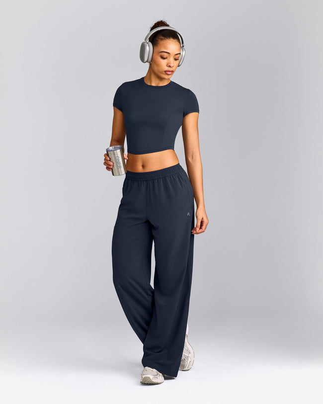AirMove™ Straight Leg Pants with Reflective Logo | True Blue