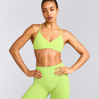 EasyLift™ Ultra Minimal Bralette with Grey Logo | Citrus Green