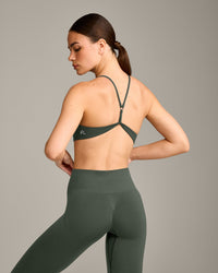 EasyLift™ Ultra Minimal Bralette with Grey Logo | Dark Khaki