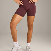 EffortlessLift™ Seamless Shorts with Grey Logo | Velvet Mocha