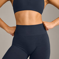 EffortlessLift™ Seamless Leggings with Grey Logo | True Blue