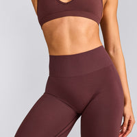 EffortlessLift™ Seamless Leggings with Grey Logo | Velvet Mocha