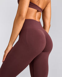 EffortlessLift™ Seamless Leggings with Grey Logo | Velvet Mocha