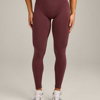 EffortlessLift™ Seamless Mid Rise Leggings with Grey Logo | Velvet Mocha