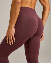 EffortlessLift™ Seamless Mid Rise Leggings with Grey Logo | Velvet Mocha