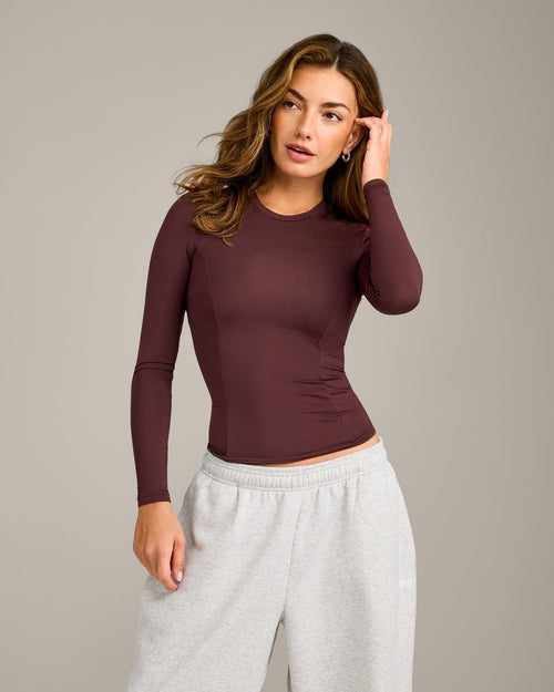 Oner Modal Mellow™ Motion Crew Neck Long Sleeve Top | Light Velvet Mocha